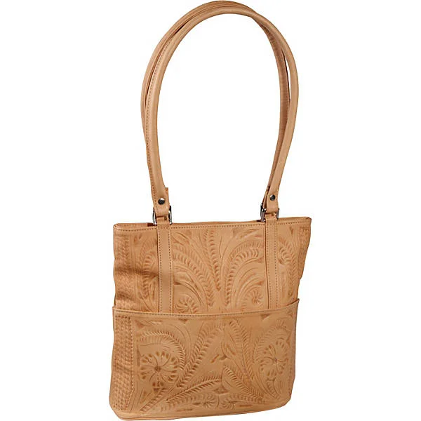 Embroidered Tote Bag in Beige with Floral Motifs for a Boho - Chic VibeTote Bag 519-S