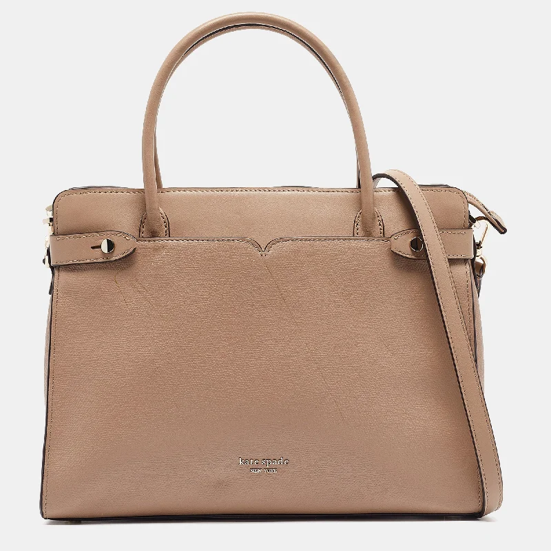 Women's Printed Tote Bag in Floral Patterns for a Spring - Themed Shopping TripKate Spade Beige Leather Large Classic Tote Women's Printed Tote Bag in Floral Patterns for a Spring - Themed Shopping TripKate Spade Beige Leather Large Classic Tote