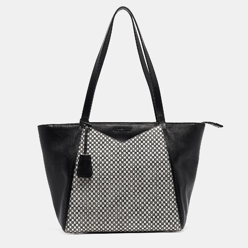 Large Capacity Genuine Leather Women's Tote Bag in Black for Work and CommutingMichael Kors Black/white Checkboard Logo Leather Large Whitney Tote Large Capacity Genuine Leather Women's Tote Bag in Black for Work and CommutingMichael Kors Black/white Checkboard Logo Leather Large Whitney Tote