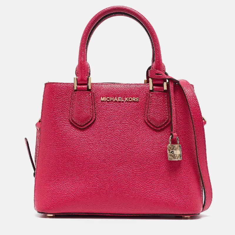 Faux Fur - Trimmed Tote Bag in White for a Cozy Winter LookMichael Kors Pink Leather Adele Tote Faux Fur - Trimmed Tote Bag in White for a Cozy Winter LookMichael Kors Pink Leather Adele Tote