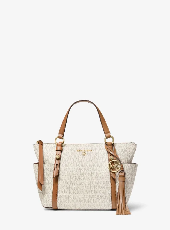 Waterproof Tote Bag in Yellow for Outdoor Activities in Wet WeatherMICHAEL Michael Kors Sullivan Logo Top-Zip Tote Bag, Vanilla/Acorn
