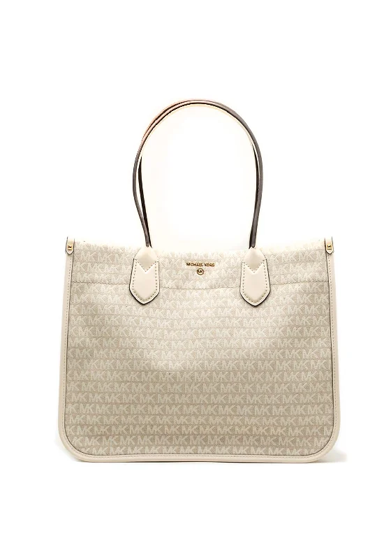 Large Capacity Genuine Leather Women's Tote Bag in Black for Work and CommutingMICHAEL Michael Kors Heidi Tote Bag, Natural