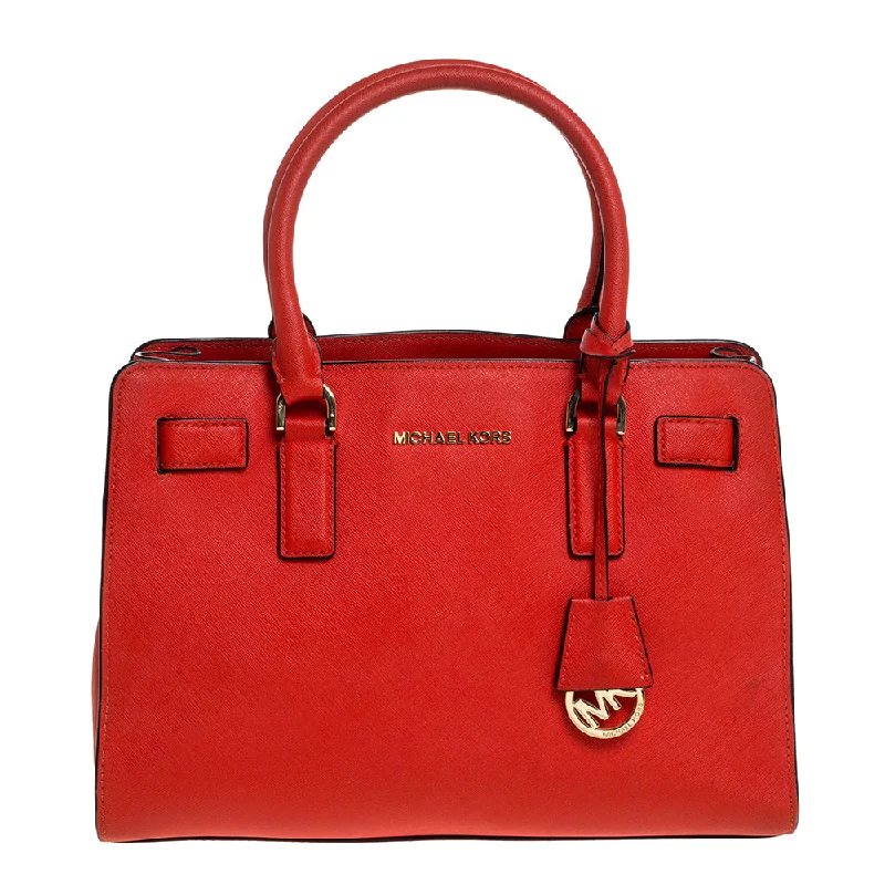 Women's Printed Tote Bag in Floral Patterns for a Spring - Themed Shopping TripMichael Michael Kors Leather Medium Hamilton Tote