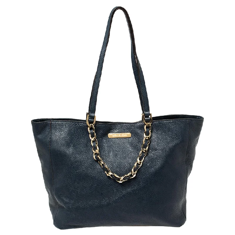 Embroidered Tote Bag in Beige with Floral Motifs for a Boho - Chic VibeMichael Michael Kors Navy Leather Harper Tote