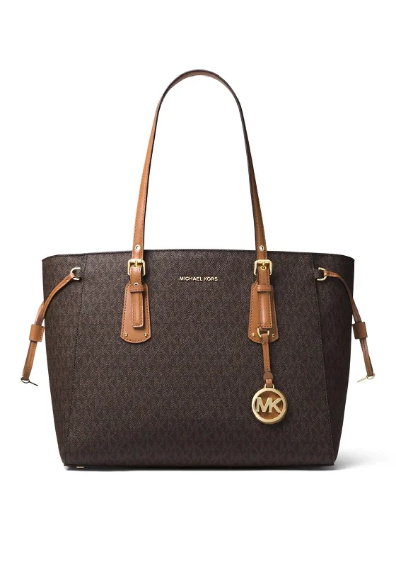 Tote Bag with Adjustable Shoulder Strap in Olive Green for Comfortable CarryingMICHAEL Michael Kors Voyager Medium Tote Bag, Brown
