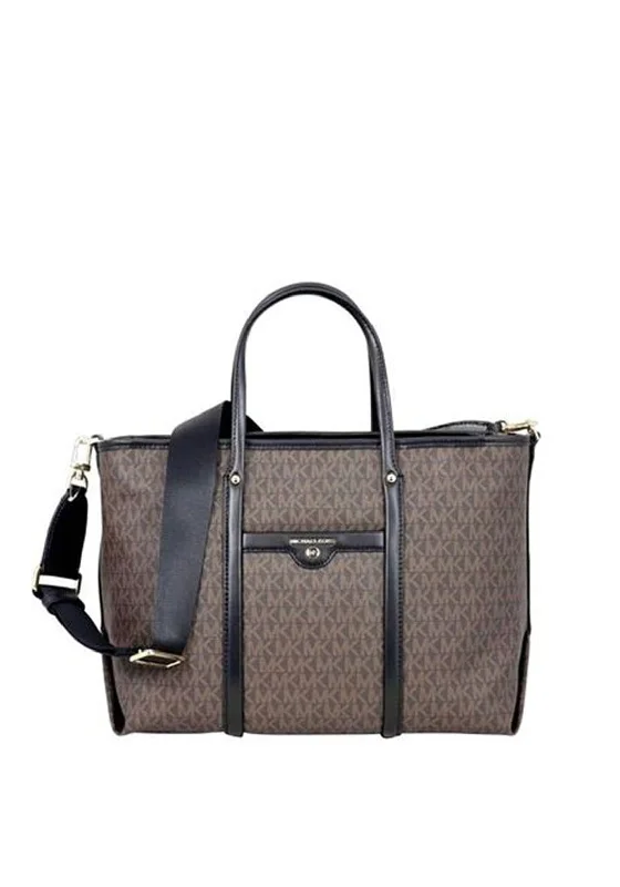 Women's Tote Bag with Detachable Pouch in Purple for Added ConvenienceMICHAEL Michael Kors Beck Tote Bag, Brown & Black
