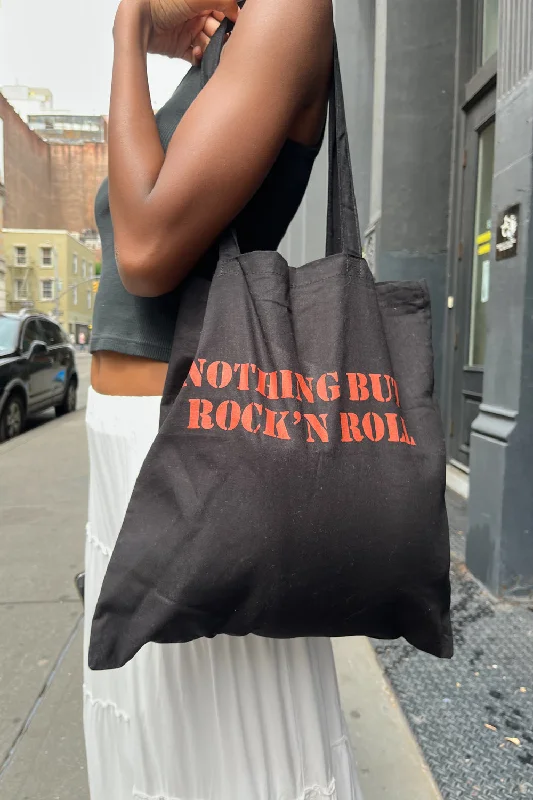 Women's Tote Bag with Inner Compartments in Gray for Organizing Everyday EssentialsNothing But Rock'n Roll Tote Bag Women's Tote Bag with Inner Compartments in Gray for Organizing Everyday EssentialsNothing But Rock'n Roll Tote Bag