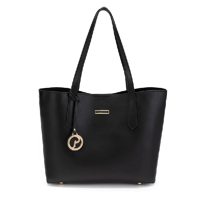 Large Capacity Genuine Leather Women's Tote Bag in Black for Work and CommutingPalomino Angelina Totebag - Black Large Capacity Genuine Leather Women's Tote Bag in Black for Work and CommutingPalomino Angelina Totebag - Black