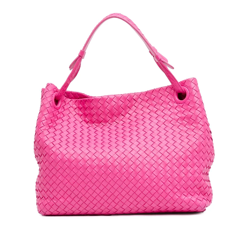 Women's Tote Bag with Detachable Pouch in Purple for Added ConveniencePink Bottega Veneta Intrecciato Bella Tote Women's Tote Bag with Detachable Pouch in Purple for Added ConveniencePink Bottega Veneta Intrecciato Bella Tote