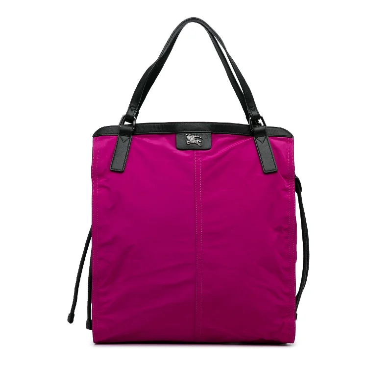Large Capacity Genuine Leather Women's Tote Bag in Black for Work and CommutingPink Burberry Nylon Buckleigh Tote Bag