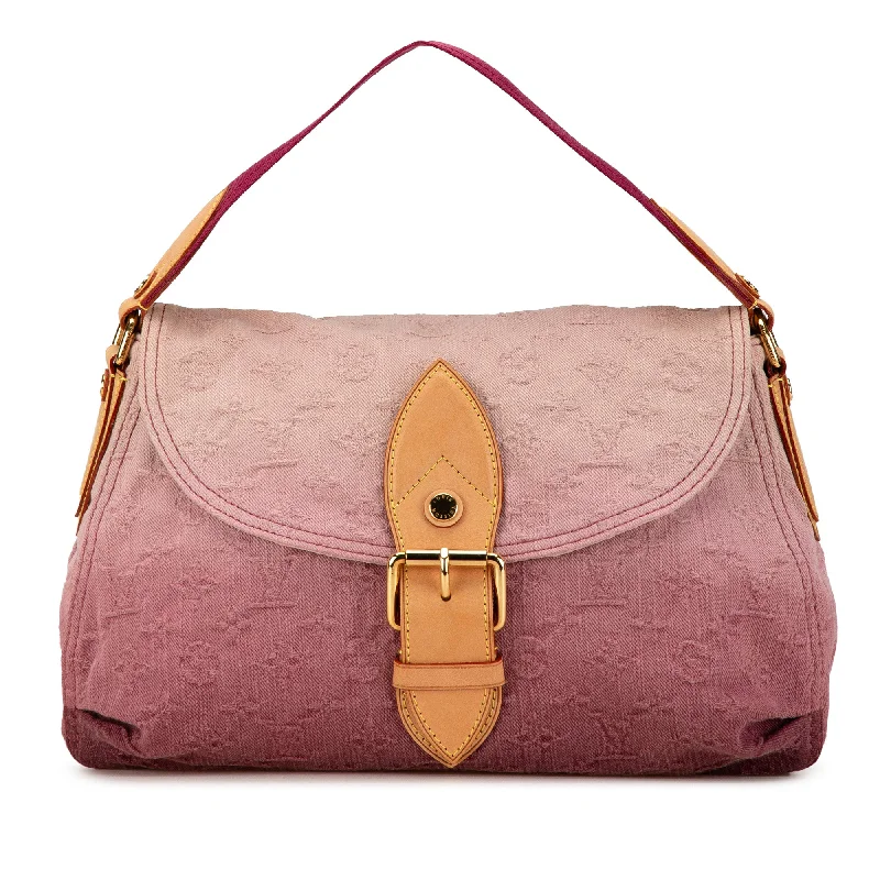 Embroidered Tote Bag in Beige with Floral Motifs for a Boho - Chic VibePink Louis Vuitton Monogram Denim Sunray Tote Bag