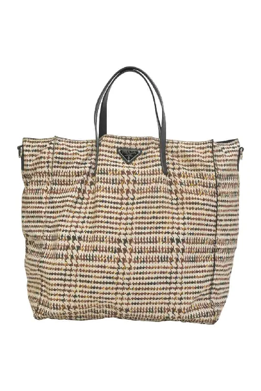 Patchwork Tote Bag in Denim with Vintage - Inspired Designs for a Retro Appeal[WB6455] Prada | Tote Bag