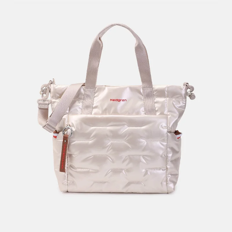 Women's Tote Bag with Zipper Closure in Red for Secure StoragePUFFER