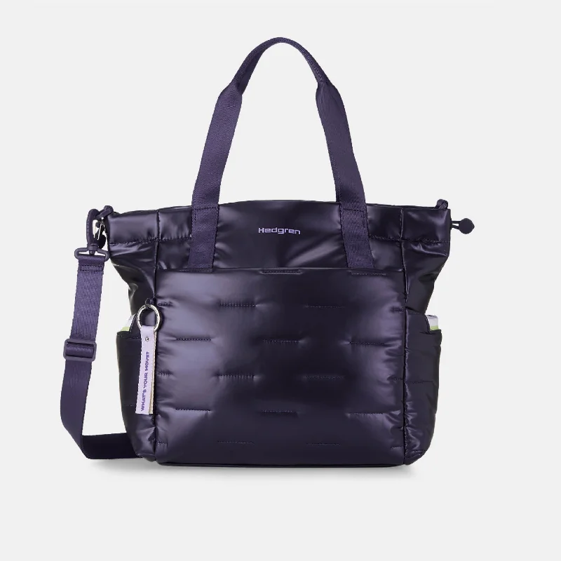 Large Capacity Genuine Leather Women's Tote Bag in Black for Work and CommutingPUFFER