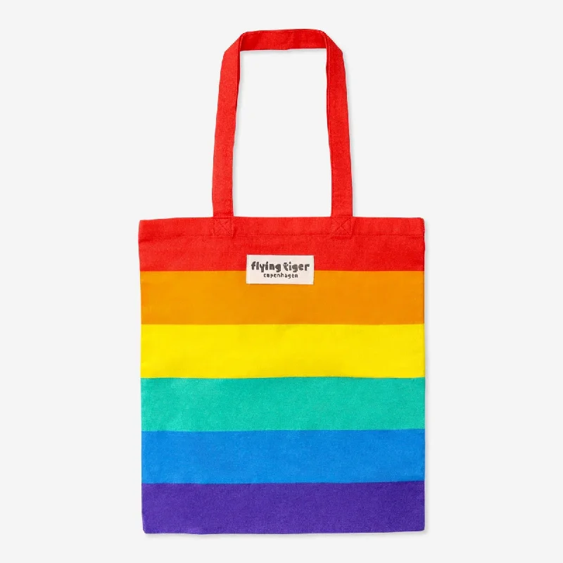 Women's Printed Tote Bag in Floral Patterns for a Spring - Themed Shopping TripRainbow Tote Bag Women's Printed Tote Bag in Floral Patterns for a Spring - Themed Shopping TripRainbow Tote Bag