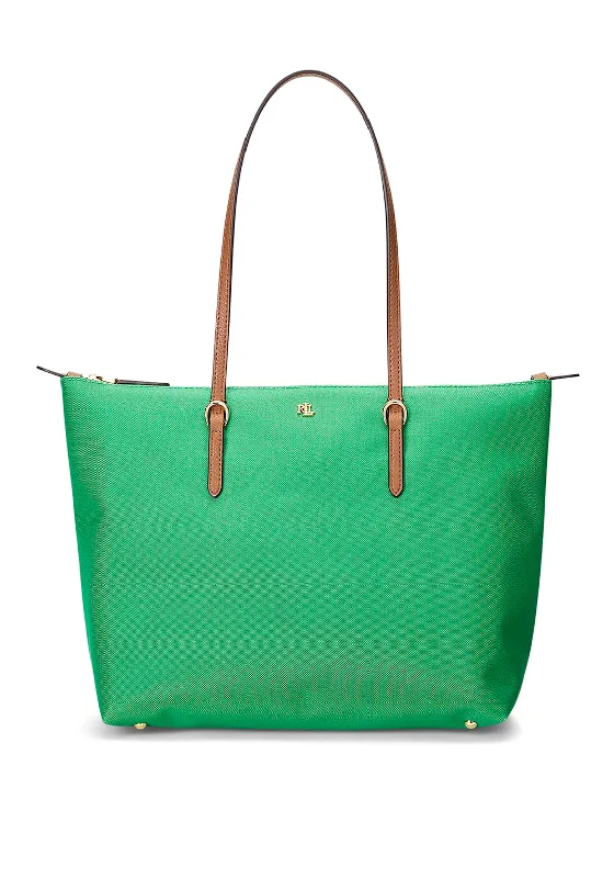 Women's Tote Bag with Inner Compartments in Gray for Organizing Everyday EssentialsRalph Lauren Keaton Nylon Tote, Green Women's Tote Bag with Inner Compartments in Gray for Organizing Everyday EssentialsRalph Lauren Keaton Nylon Tote, Green
