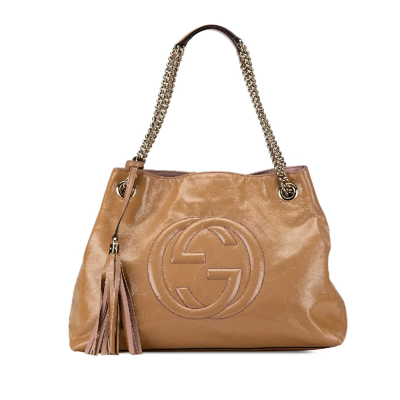 Women's Tote Bag with Zipper Closure in Red for Secure StorageTan Gucci Medium Patent Soho Chain Tote Women's Tote Bag with Zipper Closure in Red for Secure StorageTan Gucci Medium Patent Soho Chain Tote