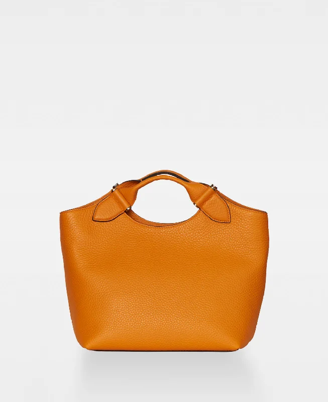 Women's Tote Bag with Magnetic Closure in Orange for Easy Access on the GoTEDDY tote - Apricot Orange