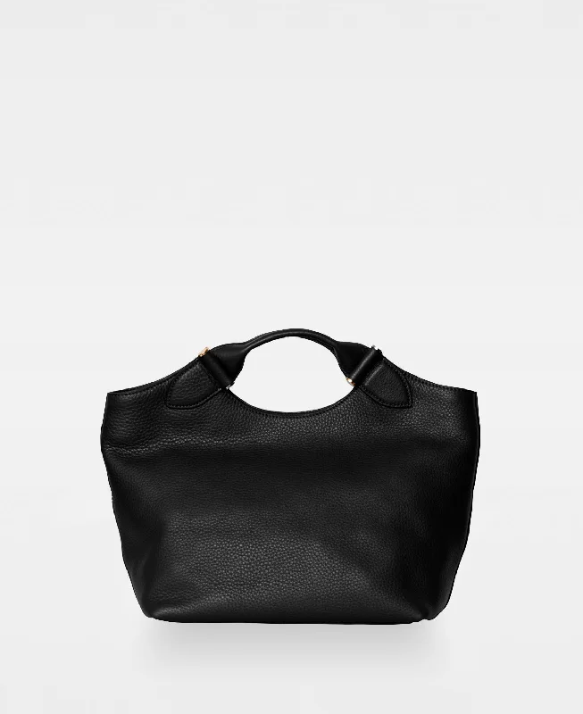 Metallic Tote Bag in Rose Gold with Chain Handles for a Glamorous Night OutTEDDY tote - Black