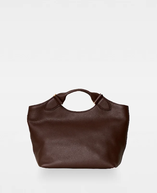 Monogrammed Tote Bag in Brown Leather with Personalized Initials for a Custom and Elegant TouchTEDDY tote - Mocha
