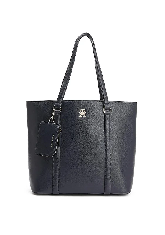 Women's Tote Bag with Magnetic Closure in Orange for Easy Access on the GoTommy Hilfiger Life Soft Large Tote Bag, Navy