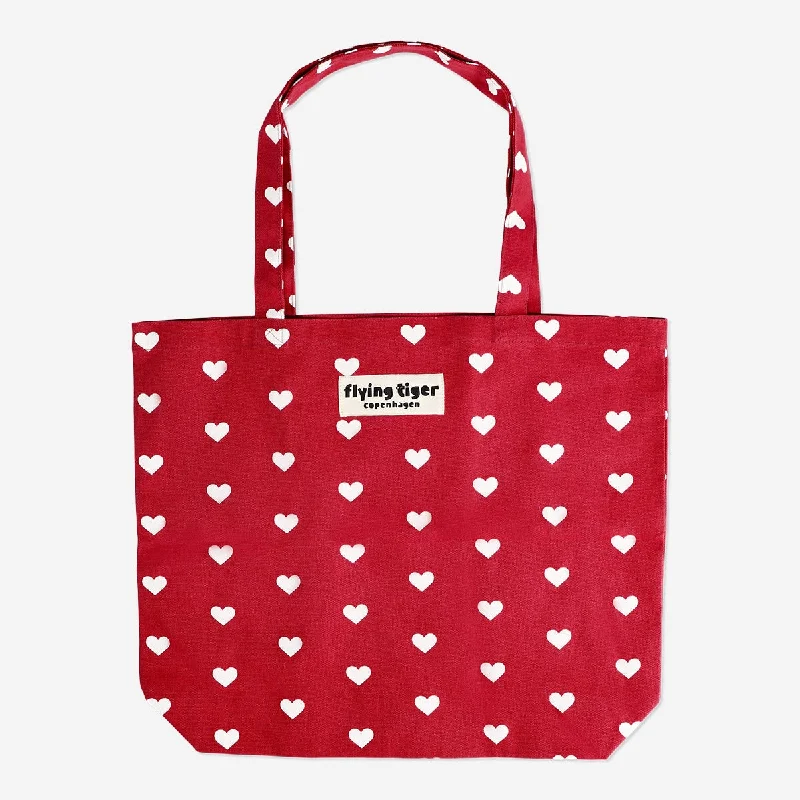 Women's Tote Bag with Magnetic Closure in Orange for Easy Access on the GoTote bag with hearts Women's Tote Bag with Magnetic Closure in Orange for Easy Access on the GoTote bag with hearts