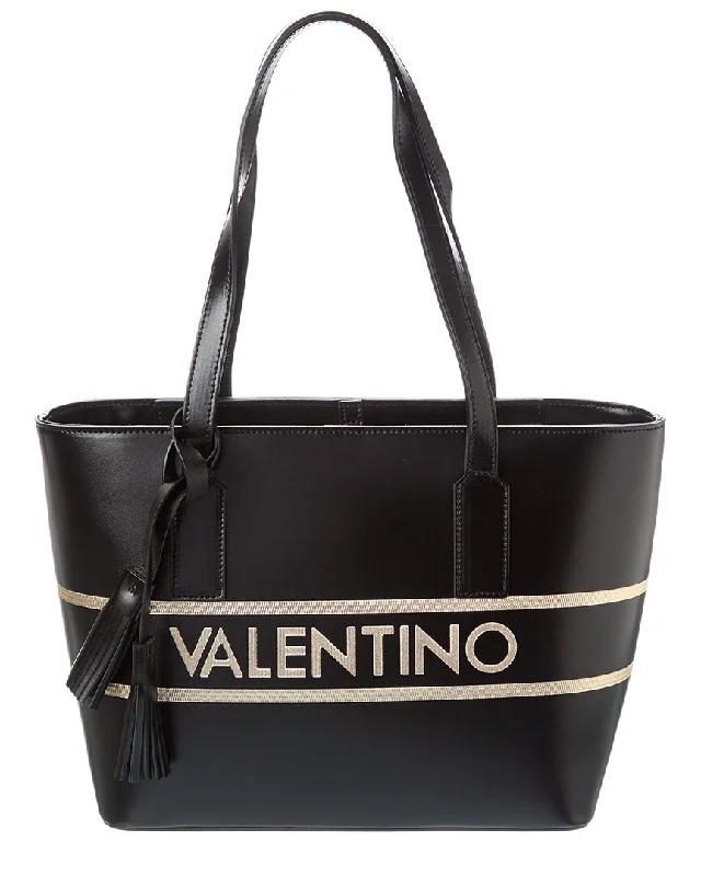 Women's Tote Bag with Magnetic Closure in Orange for Easy Access on the GoValentino by Mario Valentino Prince Lavoro Leather Tote Women's Tote Bag with Magnetic Closure in Orange for Easy Access on the GoValentino by Mario Valentino Prince Lavoro Leather Tote