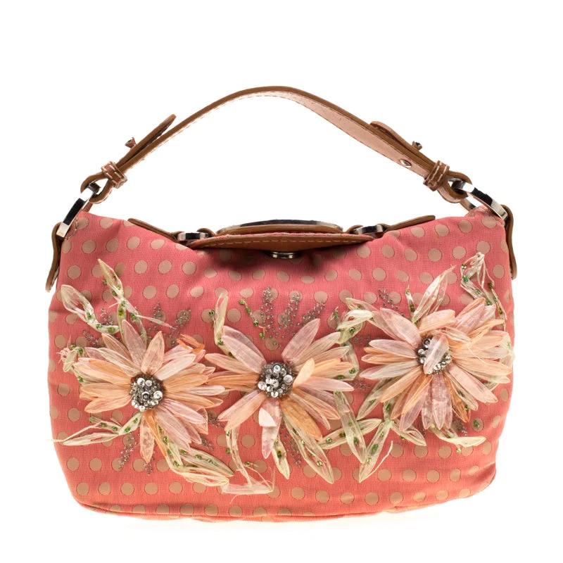 Oversized Jute Tote Bag in Natural Color with Rope Handles for a Beach VacationValentino Coral/brown Polka Dots Canvas And Leather Flower Embellished Tote Oversized Jute Tote Bag in Natural Color with Rope Handles for a Beach VacationValentino Coral/brown Polka Dots Canvas And Leather Flower Embellished Tote