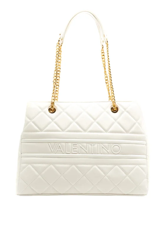 Women's Tote Bag with Inner Compartments in Gray for Organizing Everyday EssentialsValentino Handbags Ada Quilted Shopper Bag, White