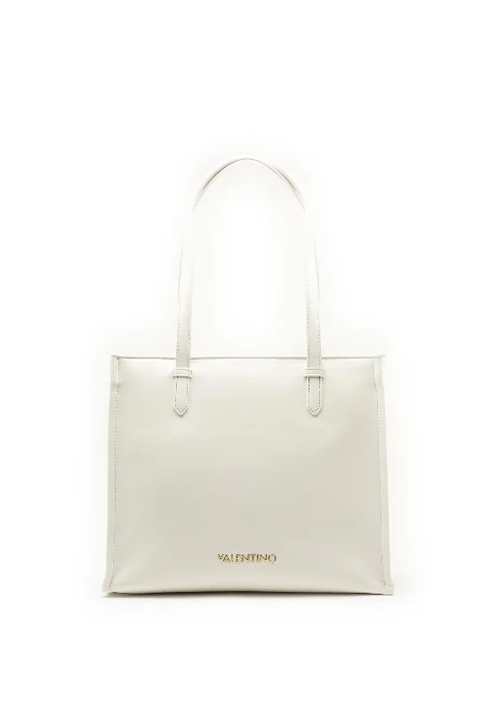 Oversized Jute Tote Bag in Natural Color with Rope Handles for a Beach VacationValentino Handbags Avern Tote Bag, White