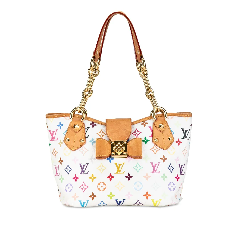 Linen Tote Bag in Natural Beige with Braided Details for a Rustic Summer EnsembleWhite Louis Vuitton Monogram Multicolore Annie MM Tote Bag