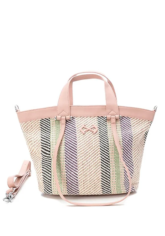 Women's Tote Bag with Zipper Closure in Red for Secure StorageXti Woven Medium Shoulder Tote Bag, Nude Women's Tote Bag with Zipper Closure in Red for Secure StorageXti Woven Medium Shoulder Tote Bag, Nude