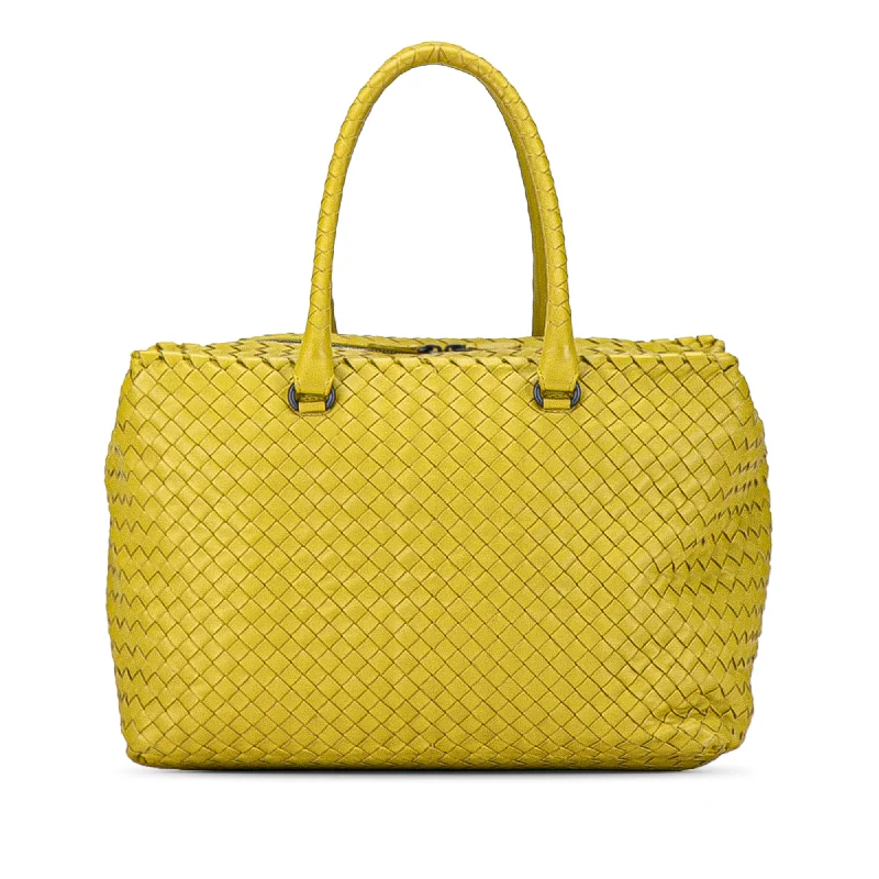 Medium - Sized Canvas Tote Bag in Navy Blue with Striped Pattern for a Nautical - Inspired LookYellow Bottega Veneta Intrecciato Brick Tote Medium - Sized Canvas Tote Bag in Navy Blue with Striped Pattern for a Nautical - Inspired LookYellow Bottega Veneta Intrecciato Brick Tote