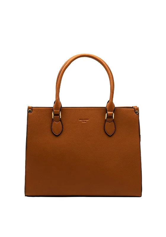Women's Tote Bag with Zipper Closure in Red for Secure StorageZen Collection Pebbled Tote Bag, Brown