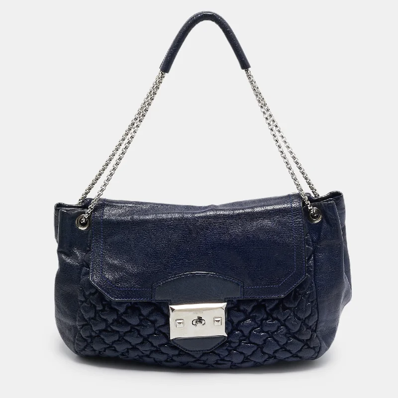 Women's Large Leather Shoulder Bag in Brown with Multiple Compartments for WorkAlexander Mcqueen Navy Blue Quilted Leather Chain Flap Bag
