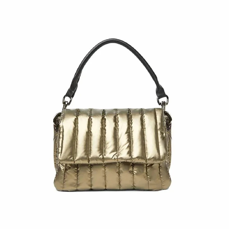 Women's Large Leather Shoulder Bag in Brown with Multiple Compartments for WorkBar Bag In Pearl Pyrite
