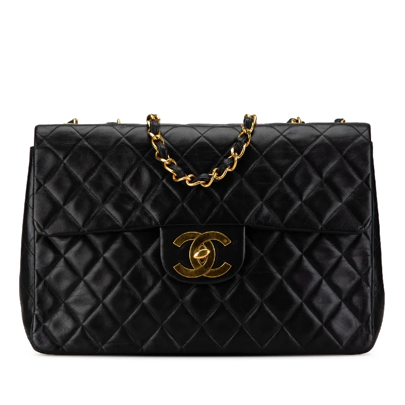 Metallic Shoulder Bag in Gold for Special OccasionsBlack Chanel Maxi XL Classic Lambskin Single Flap Shoulder Bag