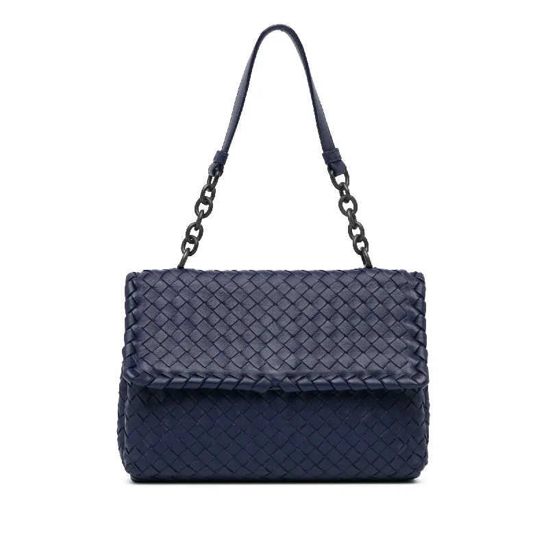 Women's Shoulder Bag with Floral Embroidery in Purple for Spring WalksBlue Bottega Veneta Small Intrecciato Olimpia Shoulder Bag Women's Shoulder Bag with Floral Embroidery in Purple for Spring WalksBlue Bottega Veneta Small Intrecciato Olimpia Shoulder Bag