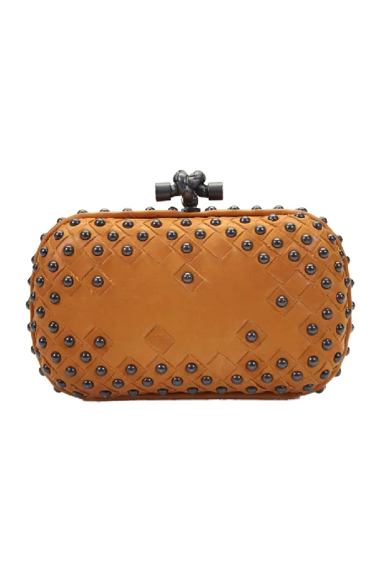 Suede Shoulder Bag in Pink with Tassel Accents for Casual OutingsBottega Veneta Womens Waxy Nappa Intrecciato Studded Knot Clutch Handbag Brown Suede Shoulder Bag in Pink with Tassel Accents for Casual OutingsBottega Veneta Womens Waxy Nappa Intrecciato Studded Knot Clutch Handbag Brown