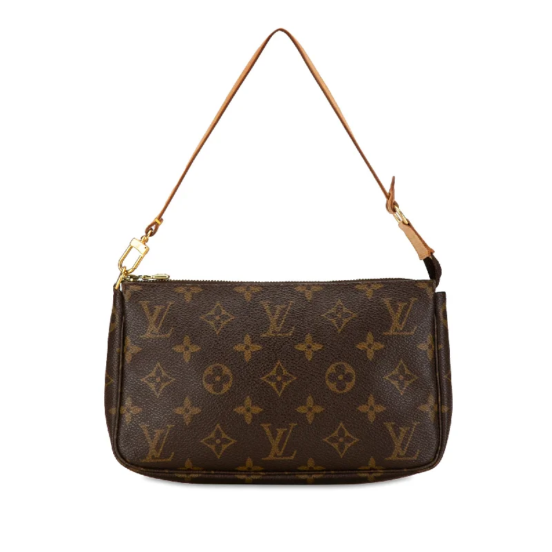 Women's Canvas Shoulder Bag in Navy with Striped Pattern for Beach TripsBrown Louis Vuitton Monogram Pochette Accessoires Shoulder Bag