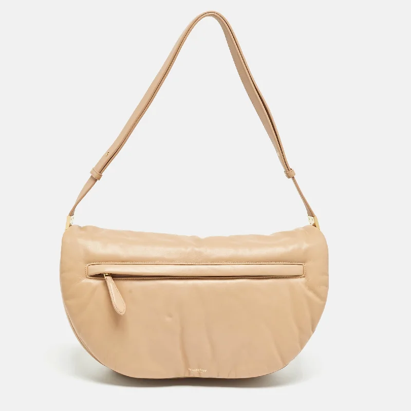 Embroidered Denim Shoulder Bag in Blue for a Vintage VibeBurberry Beige Leather Xl Olympia Shoulder Bag