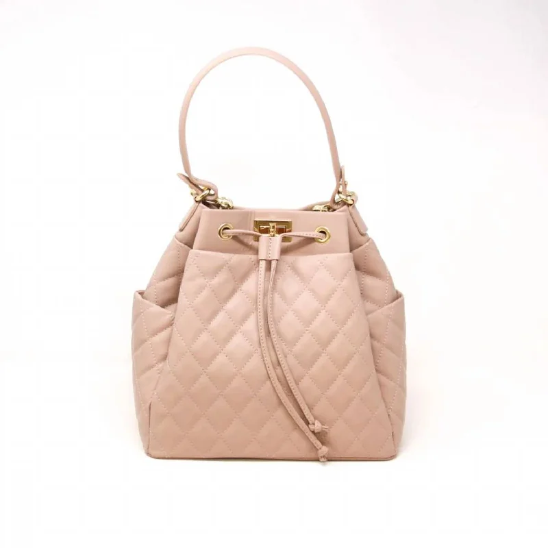 Women's Canvas Shoulder Bag in Navy with Striped Pattern for Beach TripsCeleste Handbag In Nude