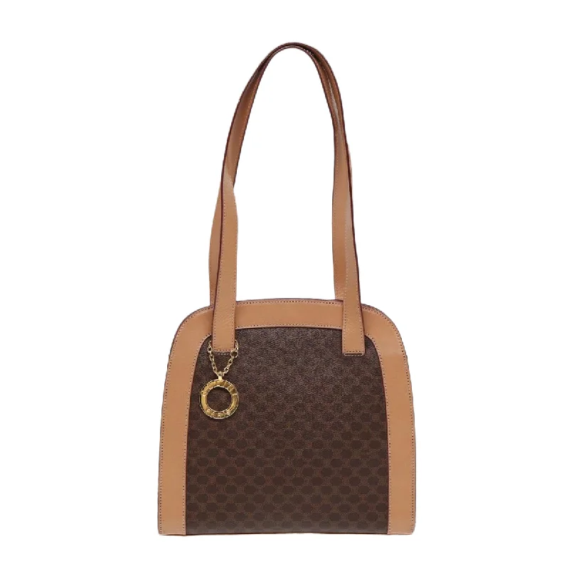 Leather Shoulder Bag with Magnetic Closure in Black for Quick AccessCéline Macadam  Canvas Shoulder Bag (Pre-Owned)