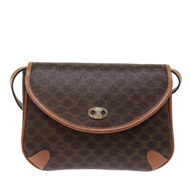 Women's Large Leather Shoulder Bag in Brown with Multiple Compartments for WorkCéline Macadam Canvas Shoulder Bag (Pre-Owned) Women's Large Leather Shoulder Bag in Brown with Multiple Compartments for WorkCéline Macadam Canvas Shoulder Bag (Pre-Owned)