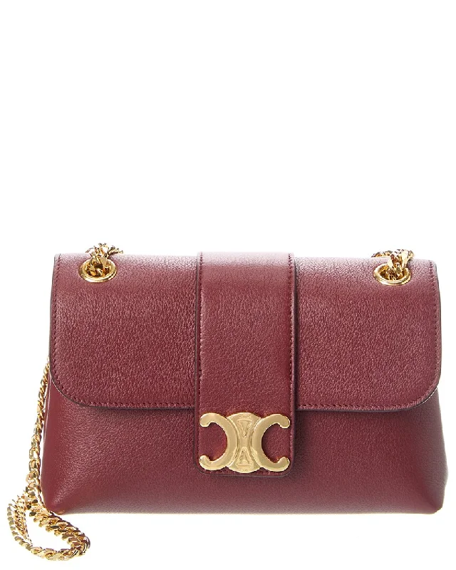 Shoulder Bag with Chain Strap in Silver for a Trendy AppearanceCELINE Teen Victoire Leather Shoulder Bag Shoulder Bag with Chain Strap in Silver for a Trendy AppearanceCELINE Teen Victoire Leather Shoulder Bag