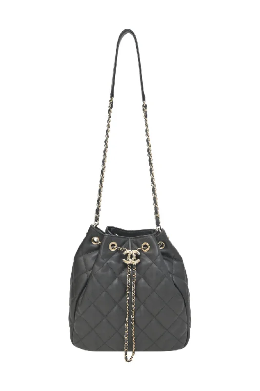 Leather Shoulder Bag with Magnetic Closure in Black for Quick Access[WB6478] Chanel | Shoulder Bag