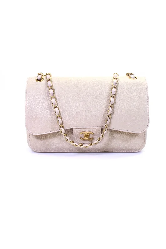 Metallic Shoulder Bag in Gold for Special OccasionsChanel Womens CC Turnlock Caviar Leather Double Flap Bag Handbag Light Pink