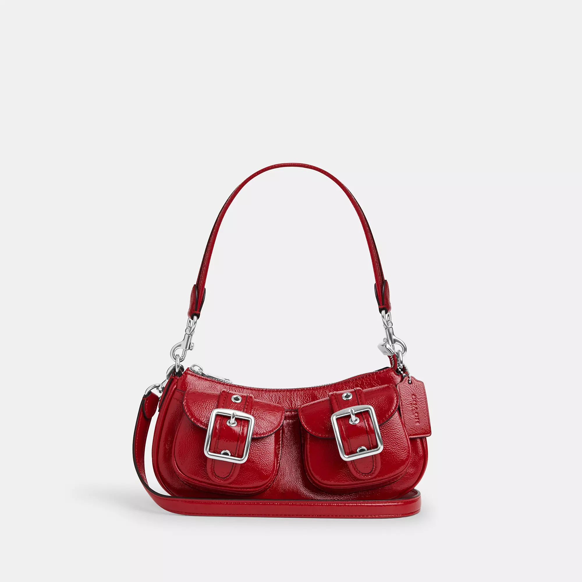 Women's Shoulder Bag with Floral Embroidery in Purple for Spring WalksCoach Outlet Ashton Baguette Bag Women's Shoulder Bag with Floral Embroidery in Purple for Spring WalksCoach Outlet Ashton Baguette Bag