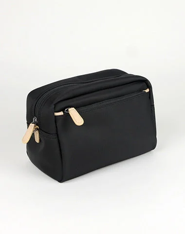 Vegan Leather Shoulder Bag in Gray for Ethical Fashion LoversCute Black NYLON Womens Toiletry Shoulder Bag Travel Toiletry Organizer Clutch for Women