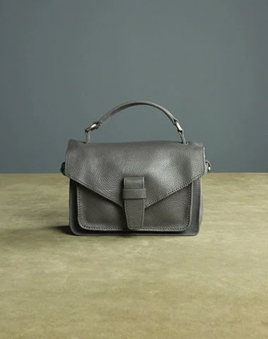 Women's Large Leather Shoulder Bag in Brown with Multiple Compartments for WorkCute Dark Gray Mini Leather Womens Satchel Handbag Small Satchel Shoulder Bag Small Satchel Bag for Women